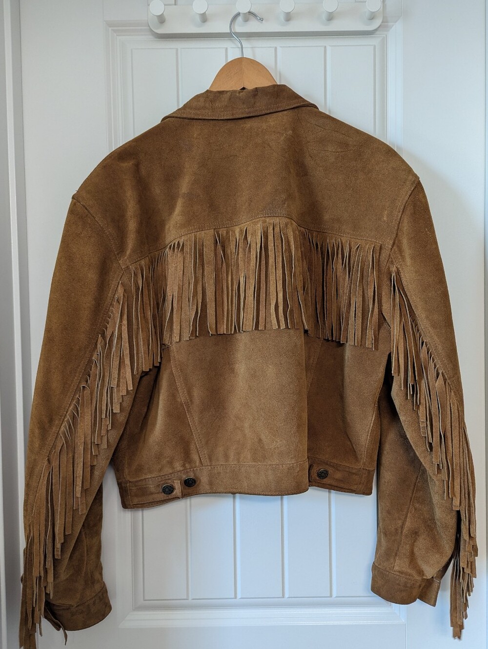Vintage Cropped Suede Fringe Western Jacket - Made in Italy Conag Brown Large